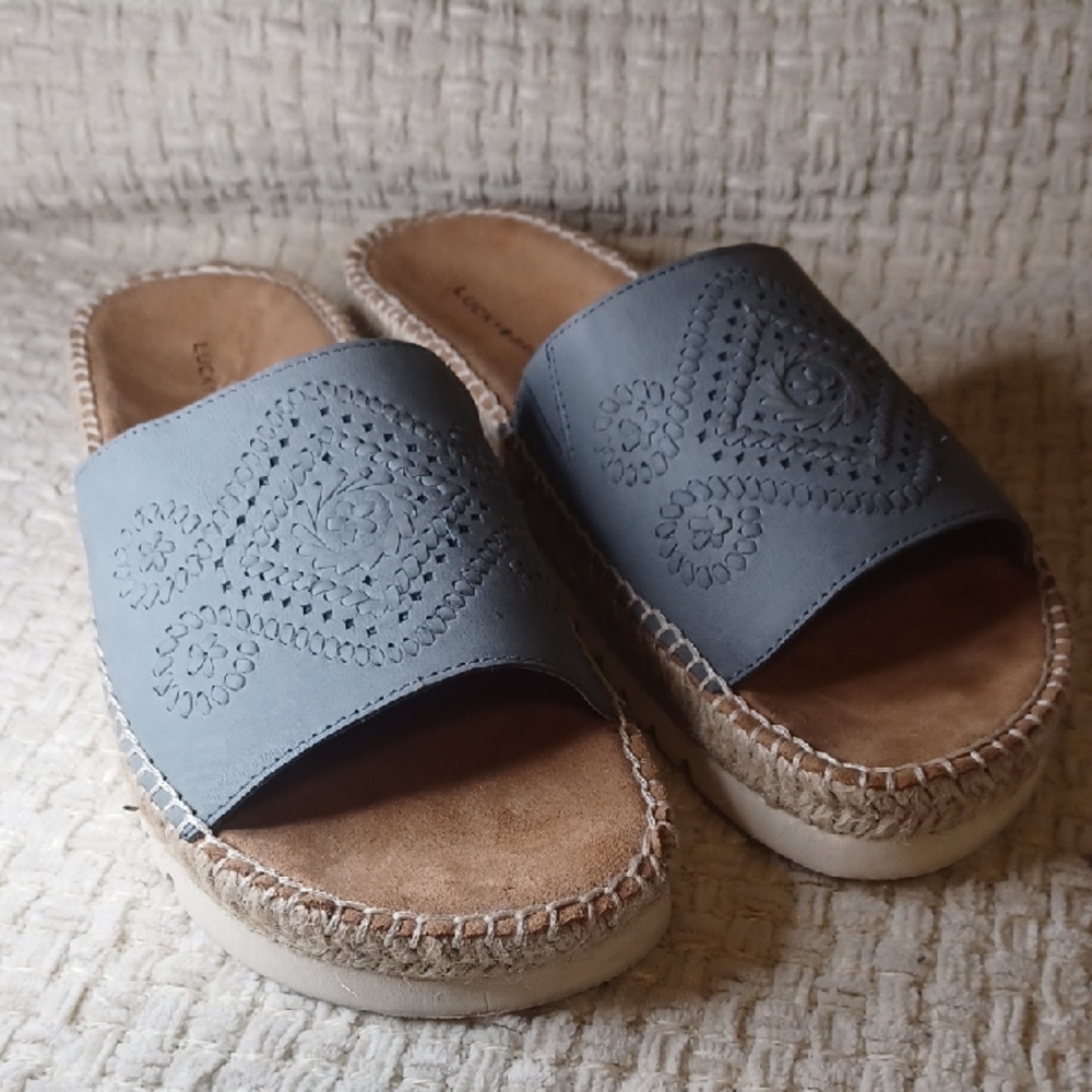 Lucky Brand Blue Lemana  Espadrille Slides